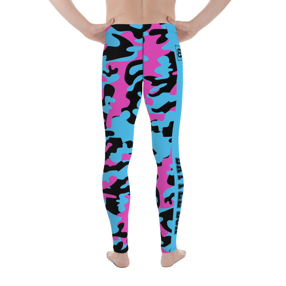 Battle Box Camo Black Teal Men's Leggings