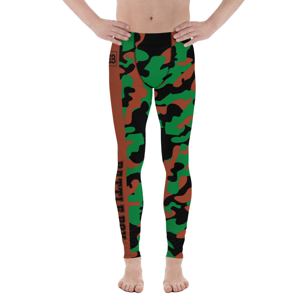 Battle Box Brown Green Boston Camo Men's Leggings