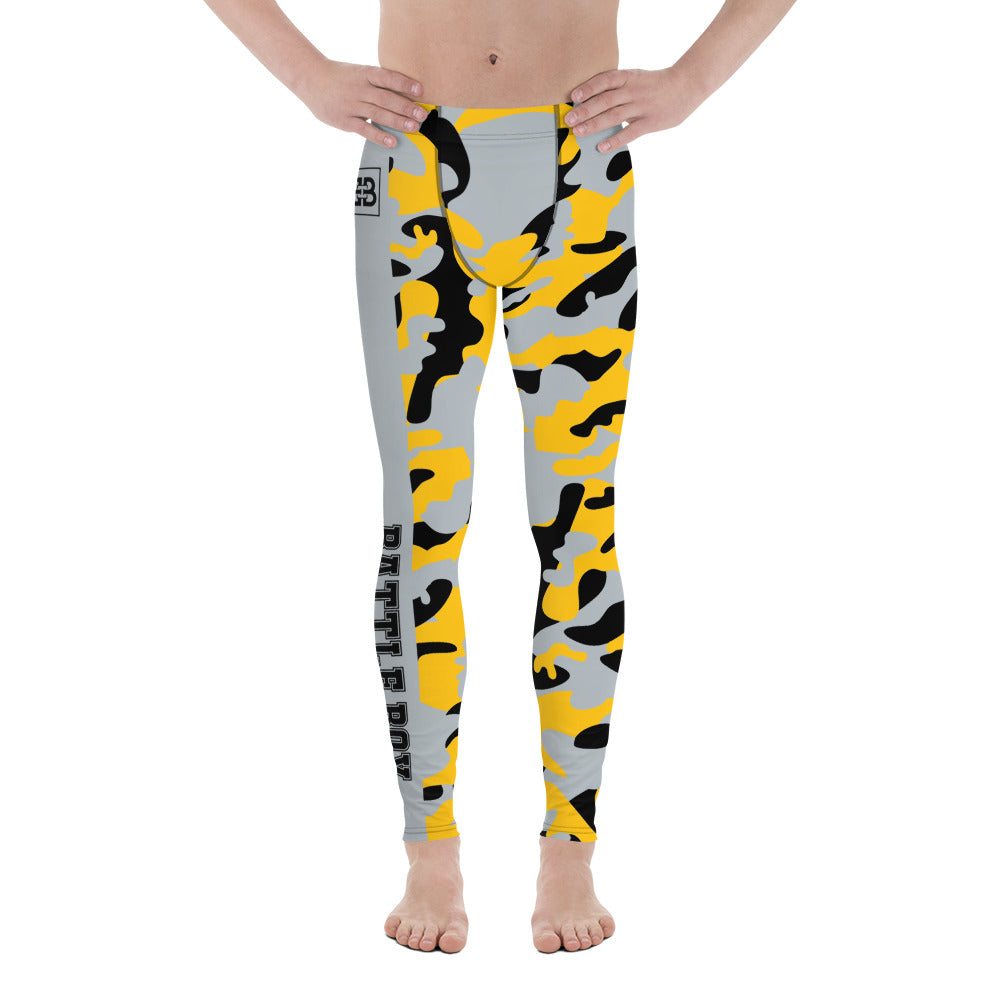 Battle Box Camo Black Yellow Steelers Men's Leggings