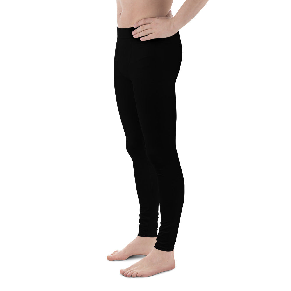 Black With White Stripe Battle Box Men's Leggings