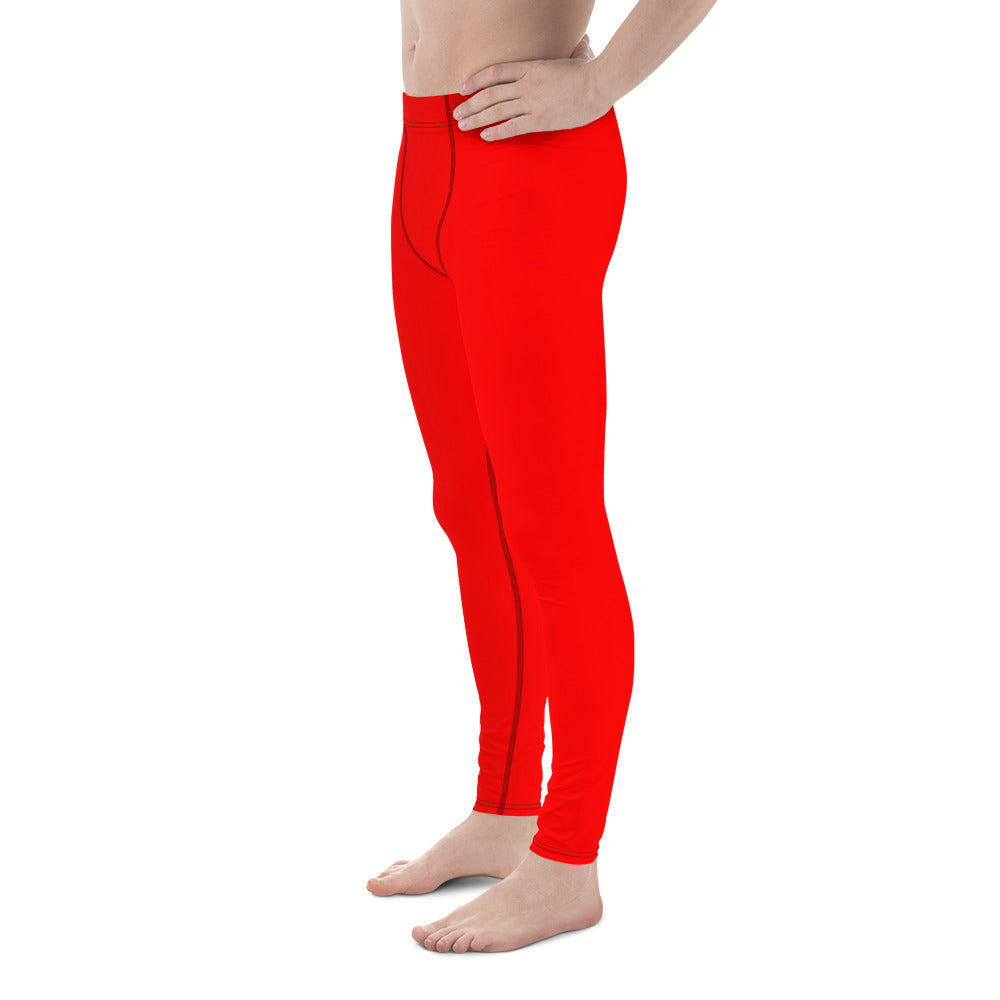 Red With White Stripe Battle Box Men's Leggings