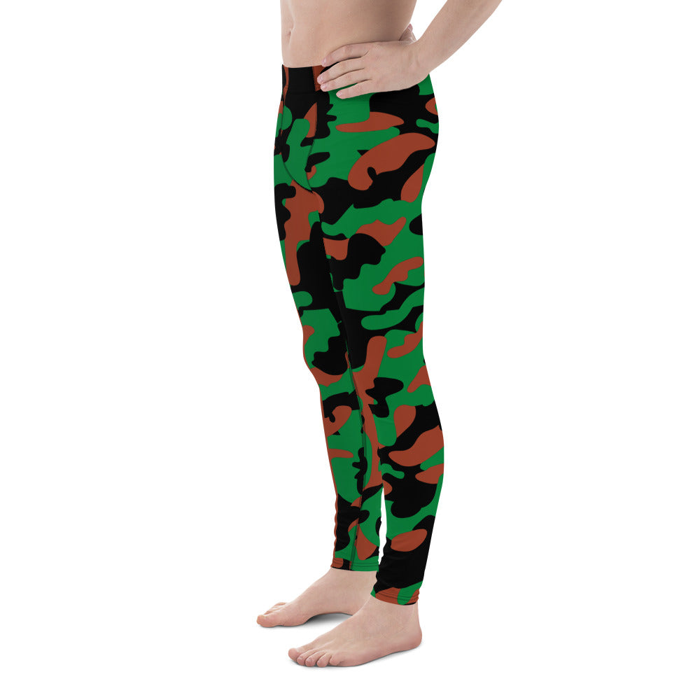 Battle Box Brown Green Boston Camo Men's Leggings