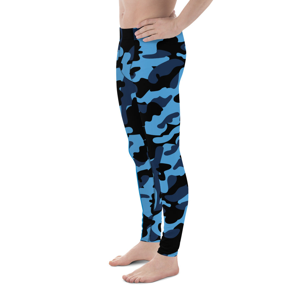 Battle Box Camo Black Teal Carolina Men's Leggings