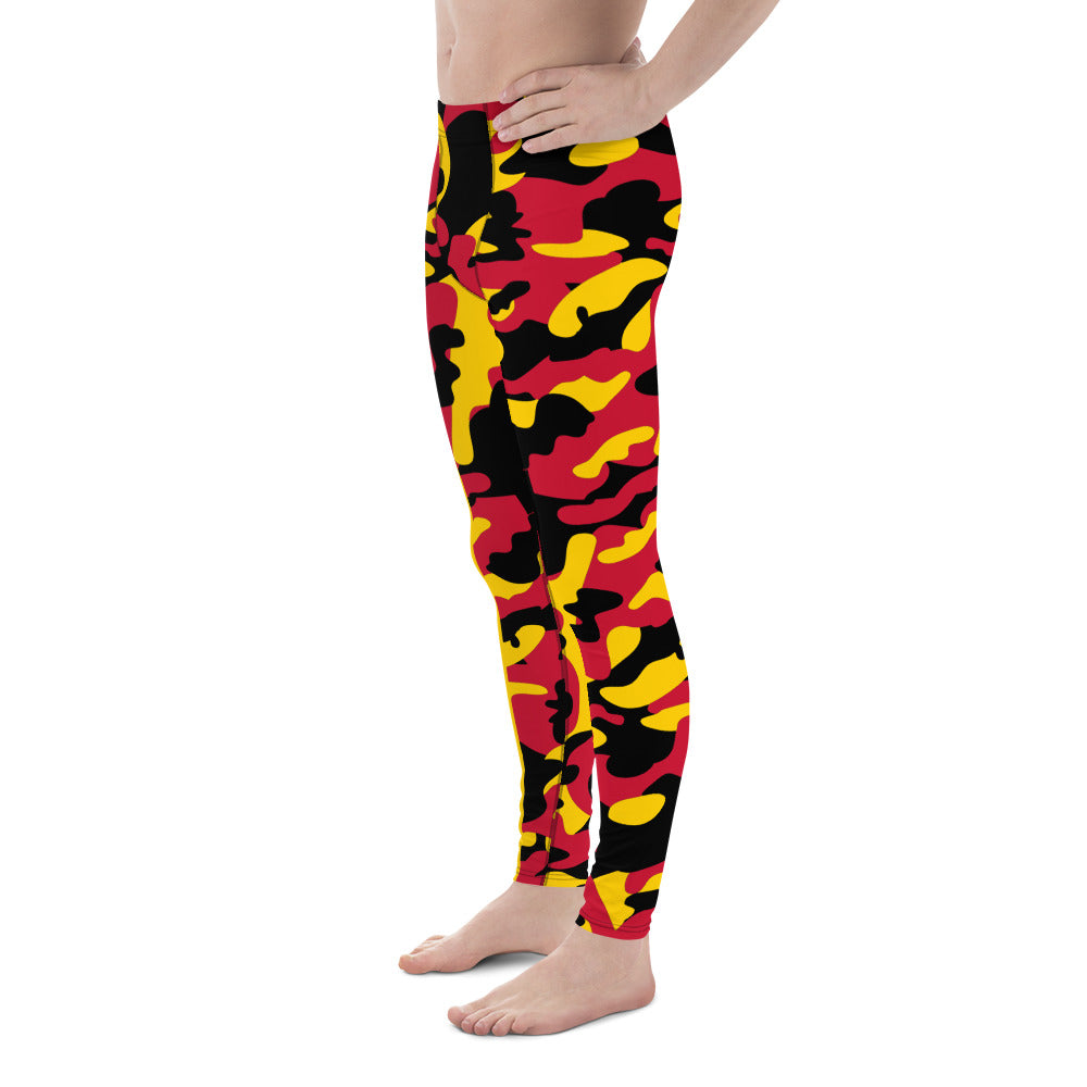 Battle Box Camo Black Gold Hawks Men's Leggings