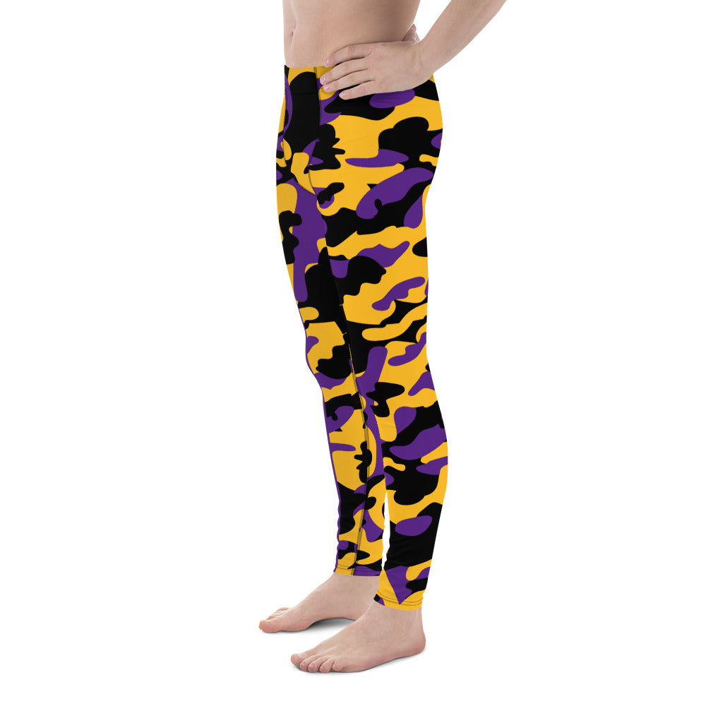 Battle Box Camo Black Purple Lakers Men's Leggings