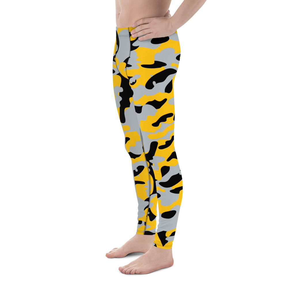 Battle Box Camo Black Yellow Steelers Men's Leggings