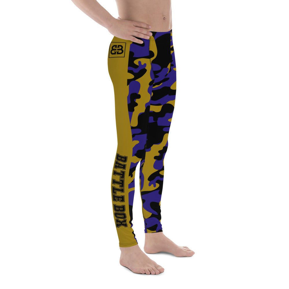 Battle Box Camo Men's Leggings Jaguars Purple Gold