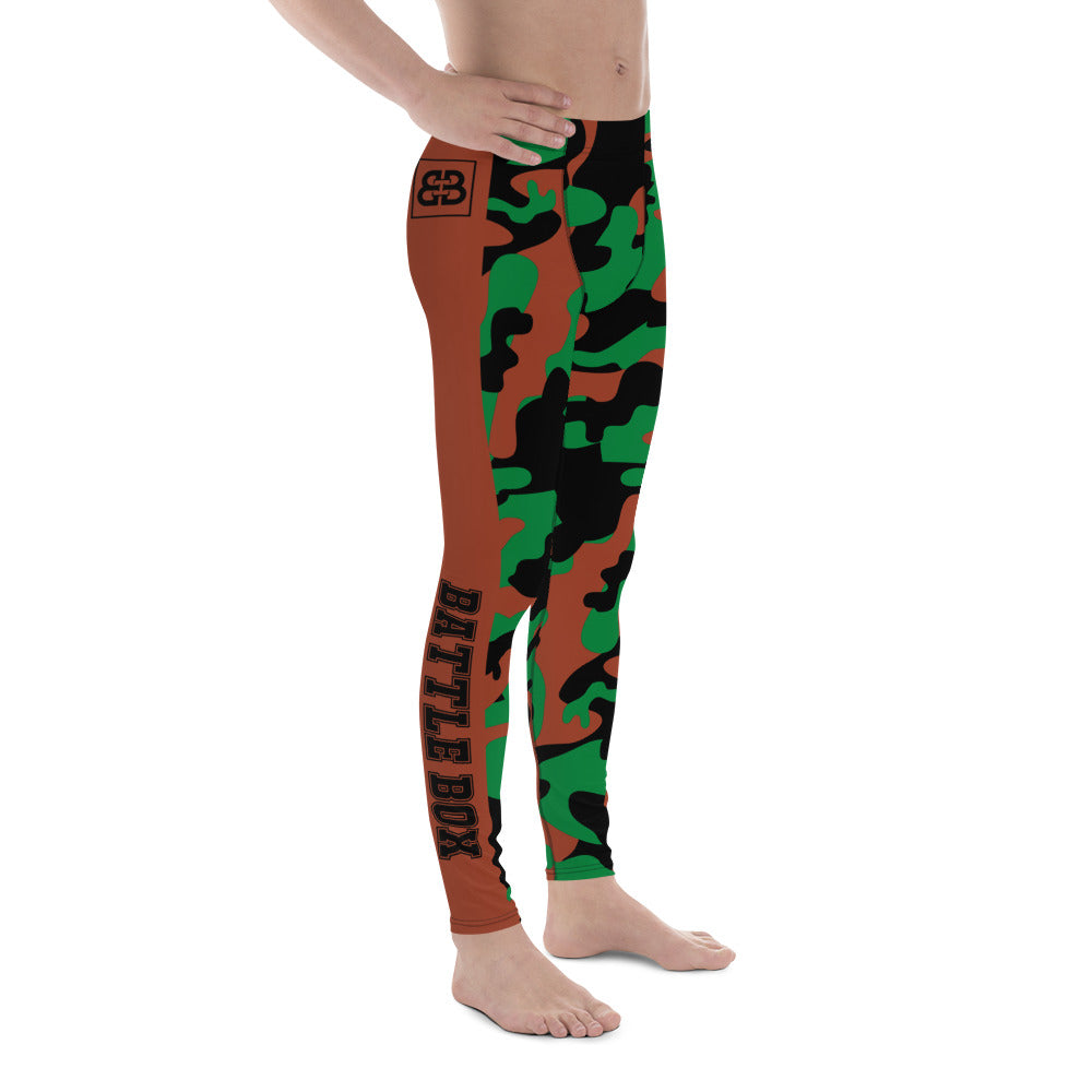 Battle Box Brown Green Boston Camo Men's Leggings
