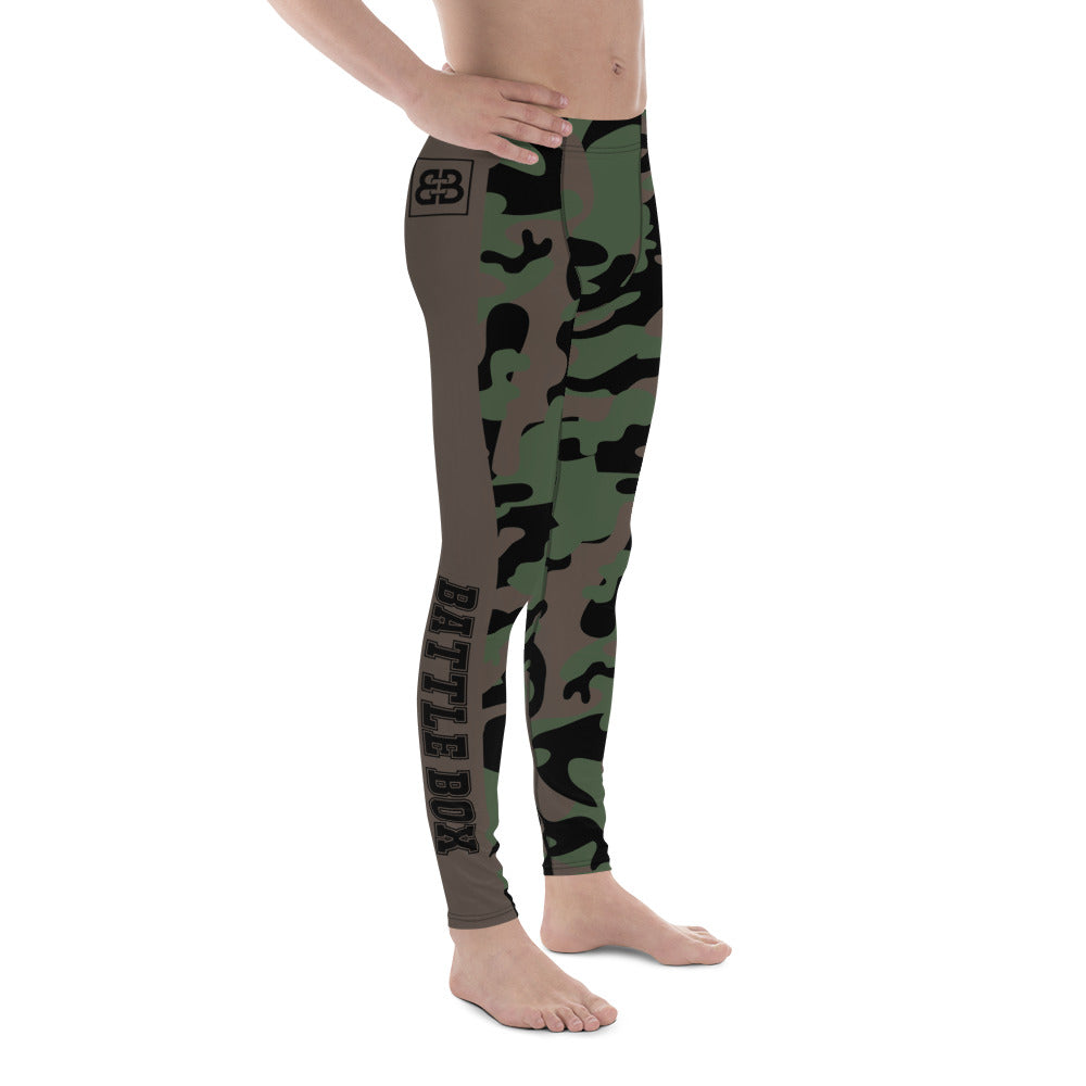 Battle Box Brown Green Camo Men's Leggings