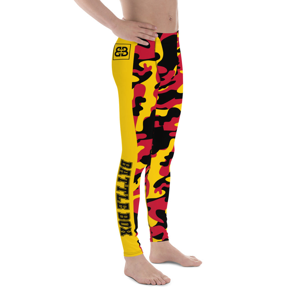 Battle Box Camo Black Gold Hawks Men's Leggings