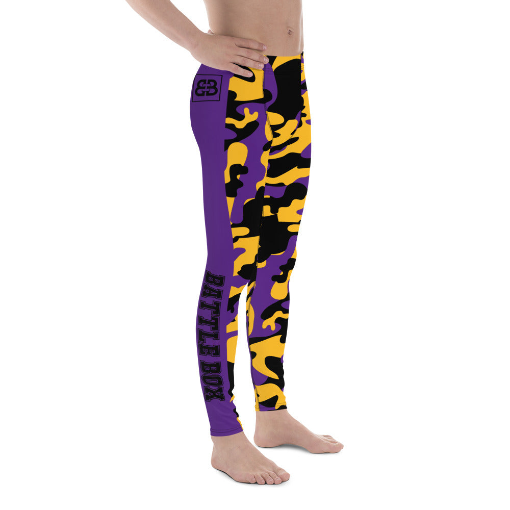 Battle Box Camo Black Purple Lakers Men's Leggings