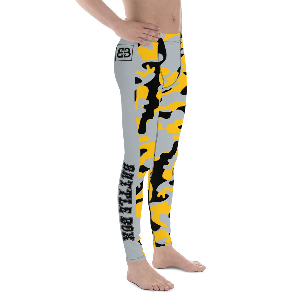 Battle Box Camo Black Yellow Steelers Men's Leggings