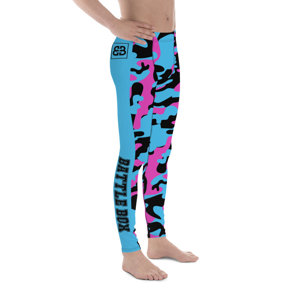 Battle Box Camo Black Teal Men's Leggings