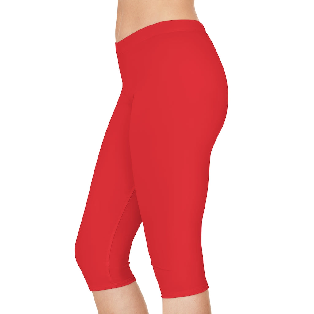 Battle Box [BB] Women's Red Capri Leggings