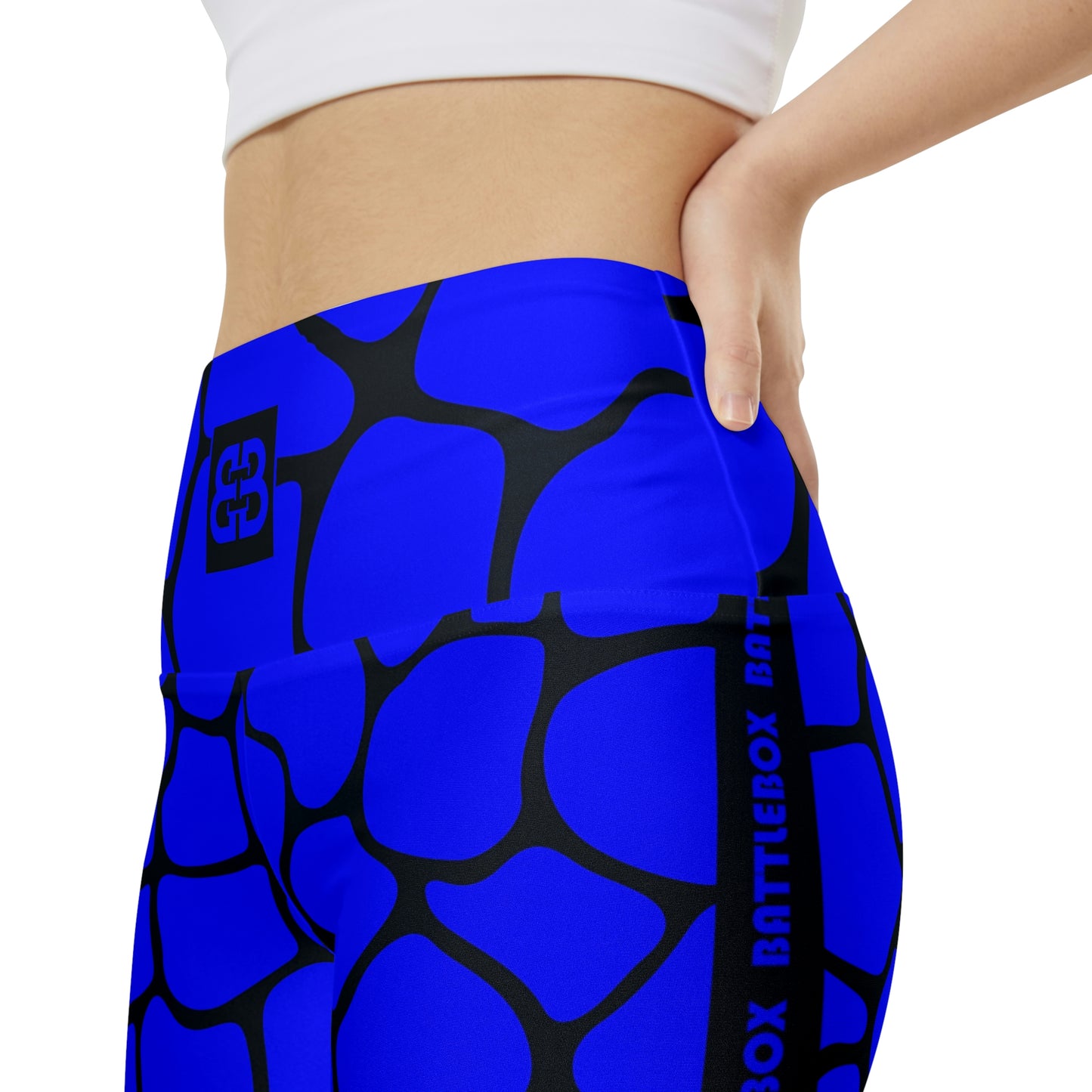 Battle Box Blue/Black Cobble Women's Workout Shorts-T1