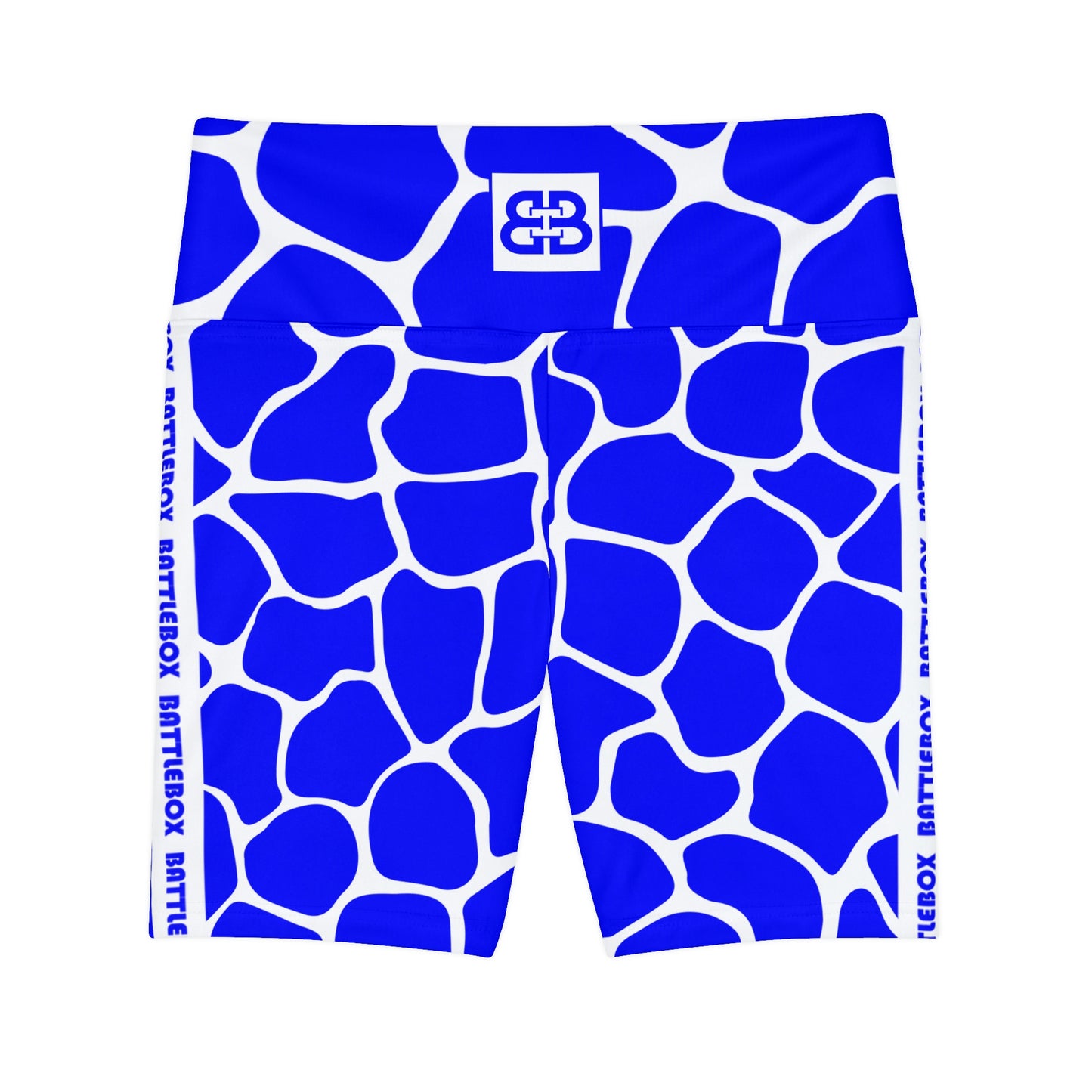 Battle Box Blue/White Cobble Women's Workout Shorts-T1