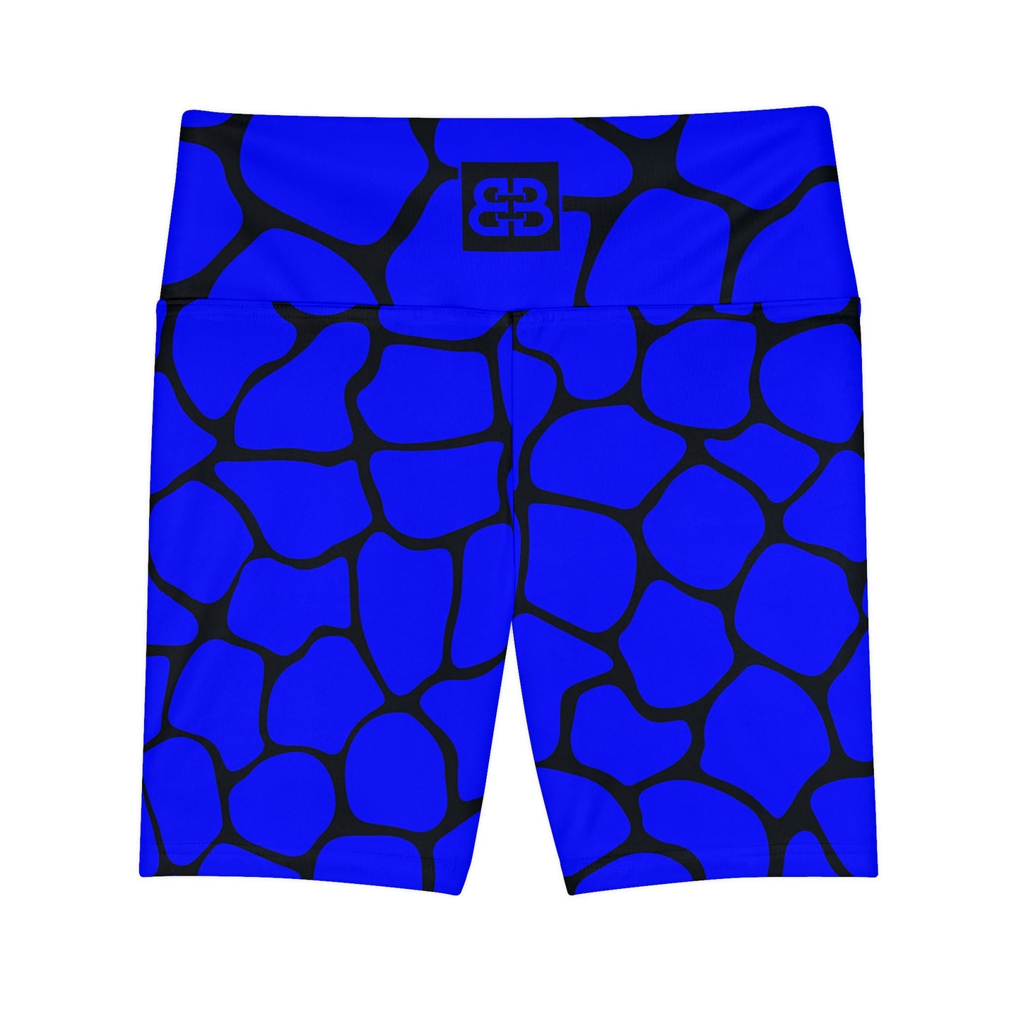 Battle Box Blue/Black Cobble Women's Workout Shorts-T1