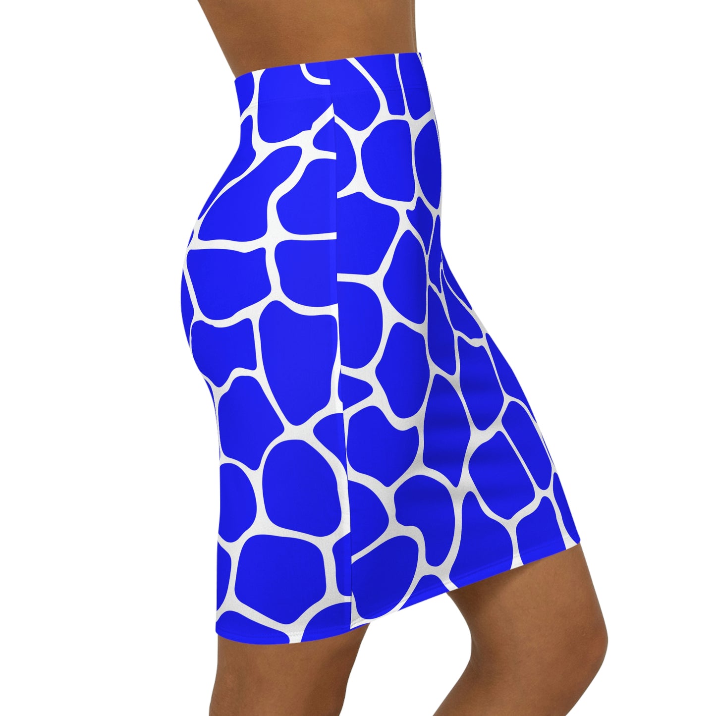 Battle Box Women's Blue White Cobble Mini Skirt-U6