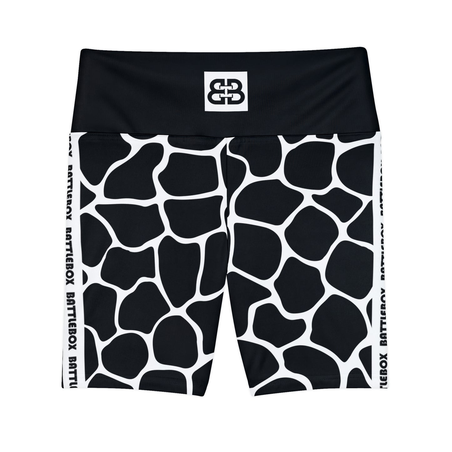Battle Box White/Black Cobble Women's Workout Shorts-T1