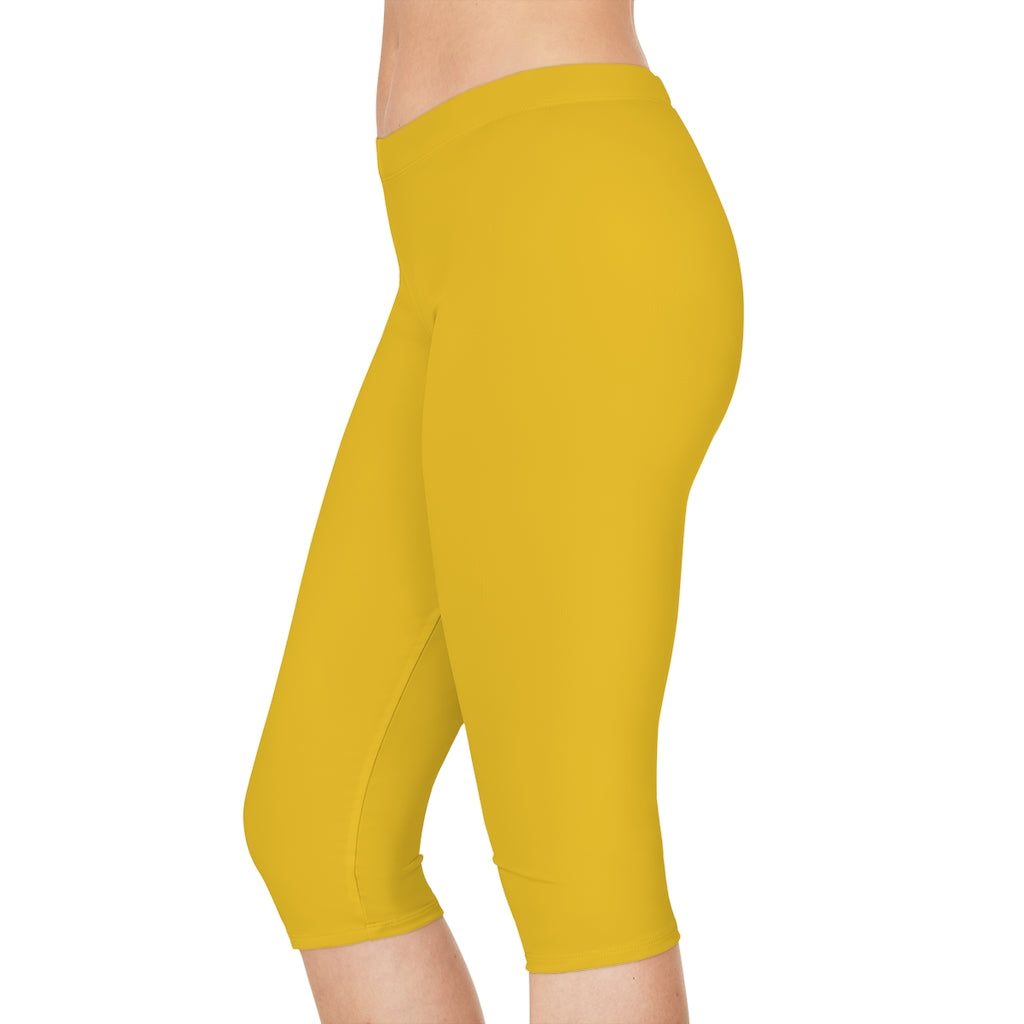 Battle Box [BB] Women's Yellow Capri Leggings