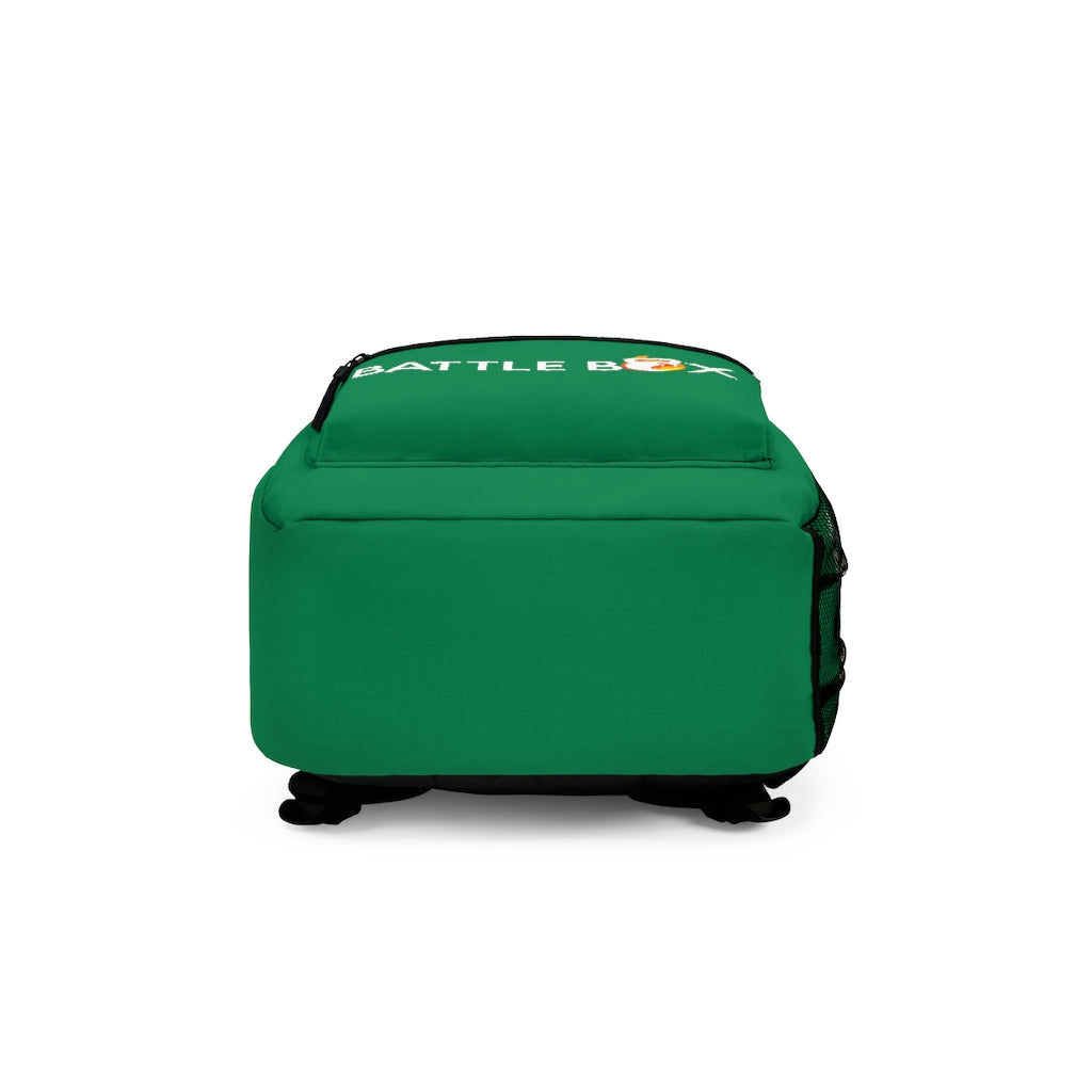 Battle Box Gym Fitness Green Train Hard Backpack