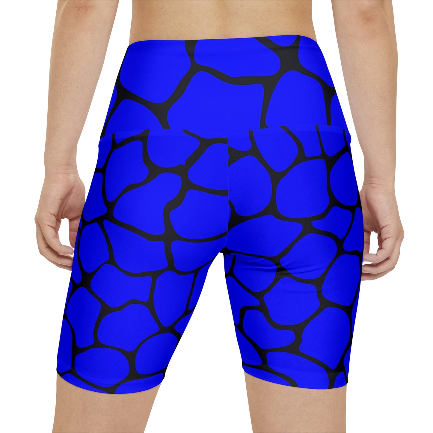 Battle Box Blue/Black Cobble Women's Workout Shorts-T1
