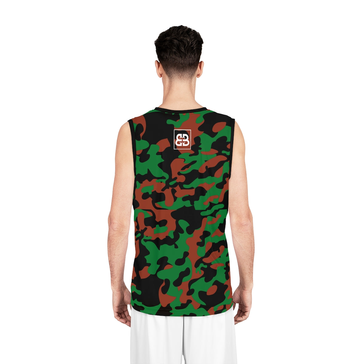 Battle Box Green Black Camo Basketball Jersey