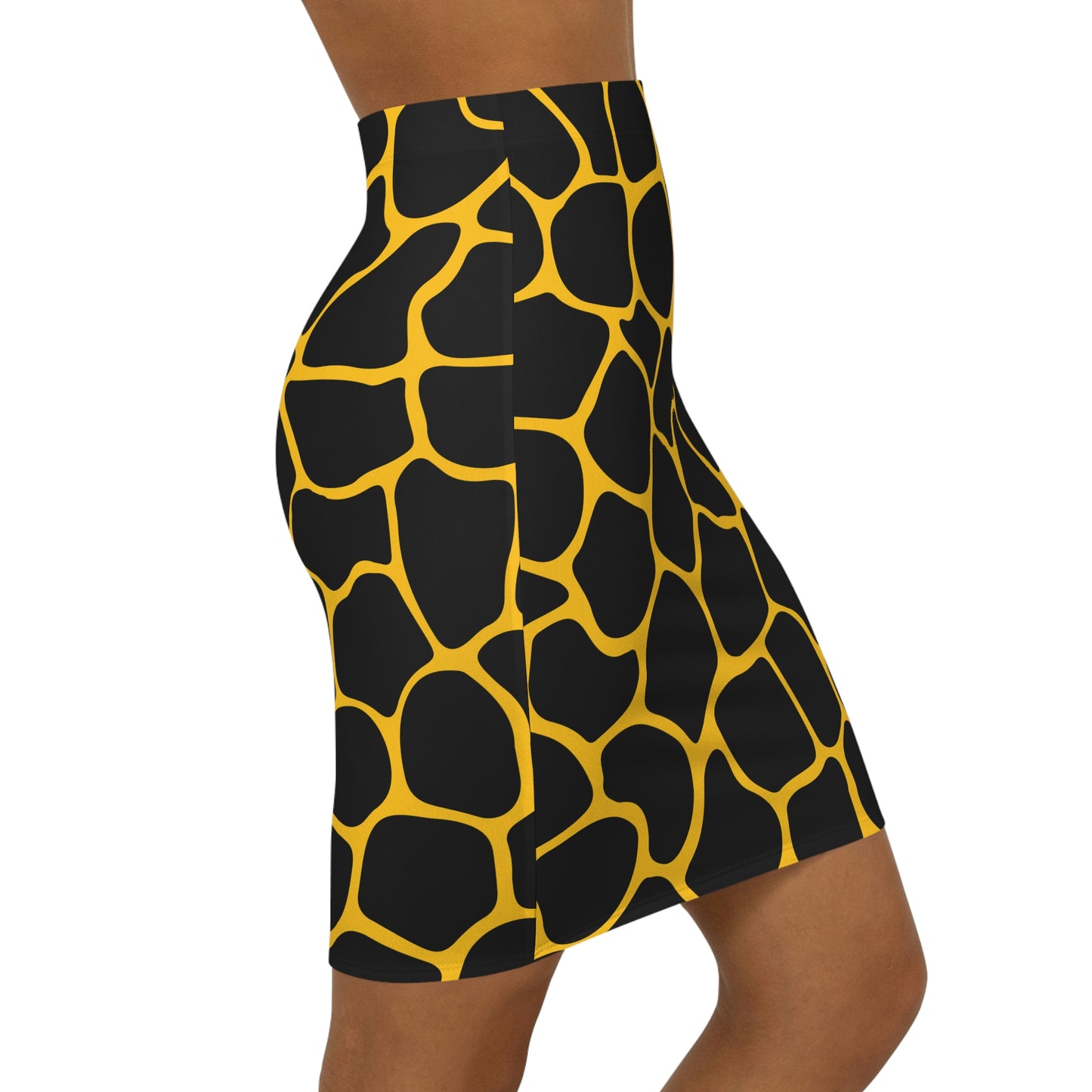 Battle Box Women's Black Yellow Cobble Mini Skirt-U6