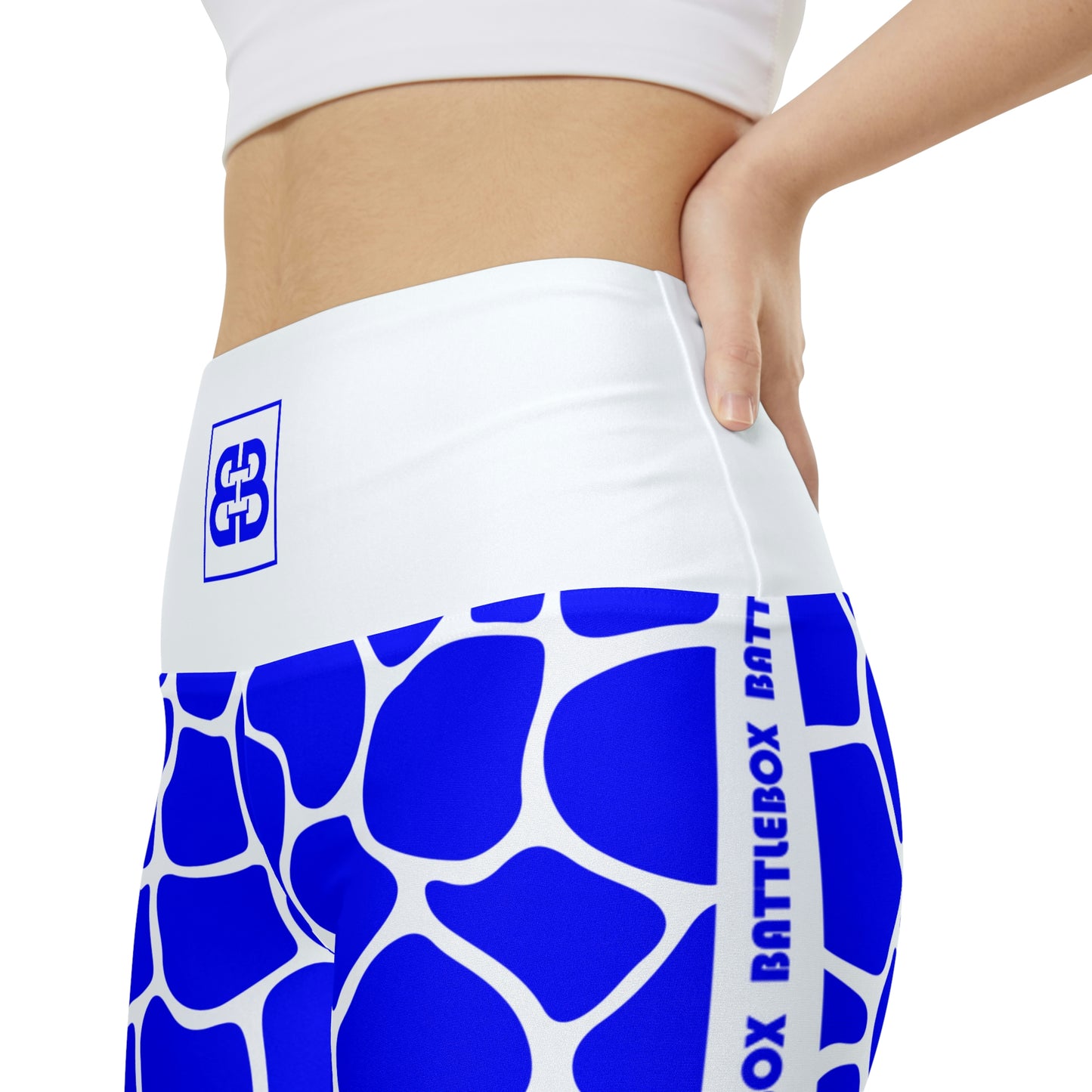 Battle Box Blue/White Cobble Women's Workout Shorts-T1
