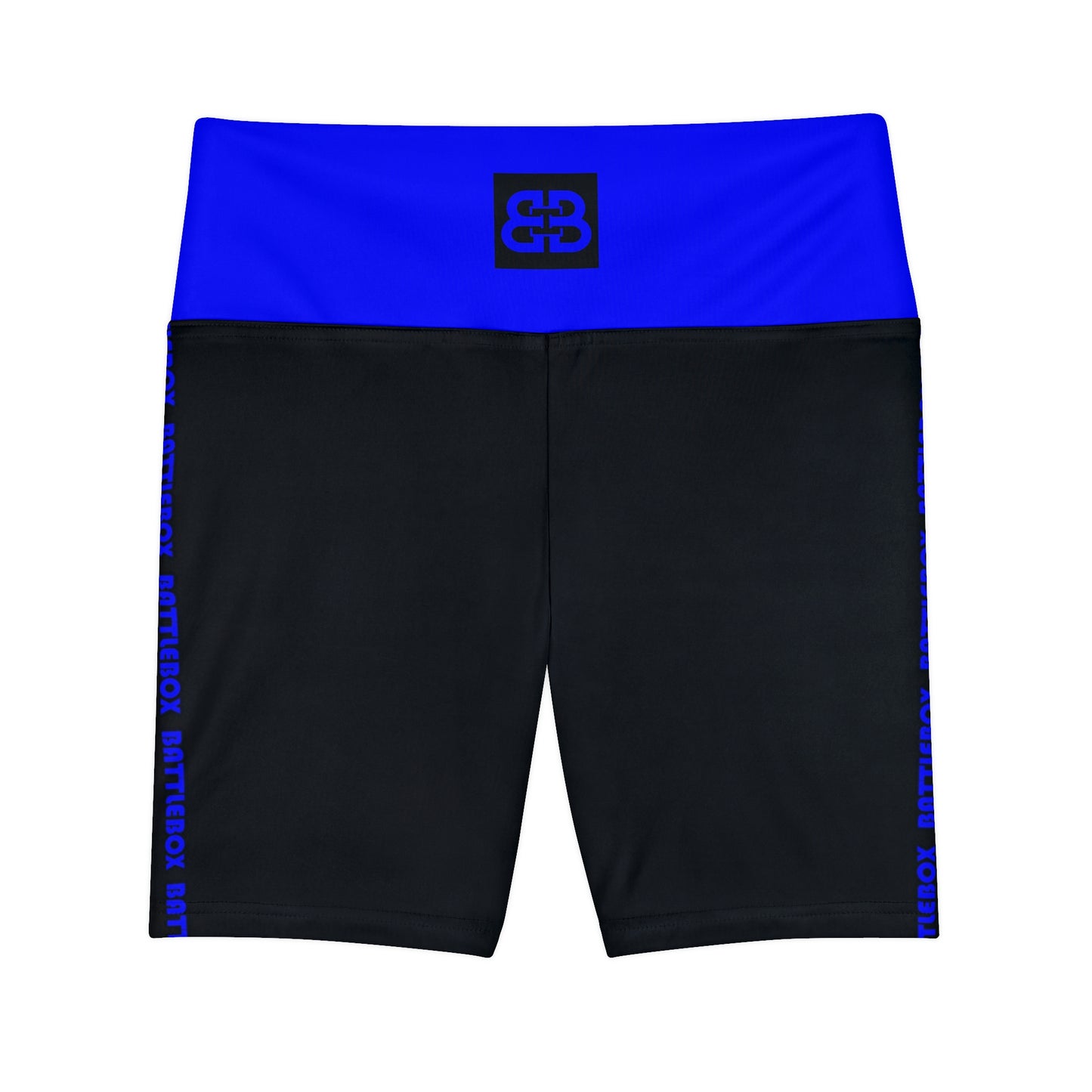 Battle Box Blue/Black Women's Workout Shorts-T1