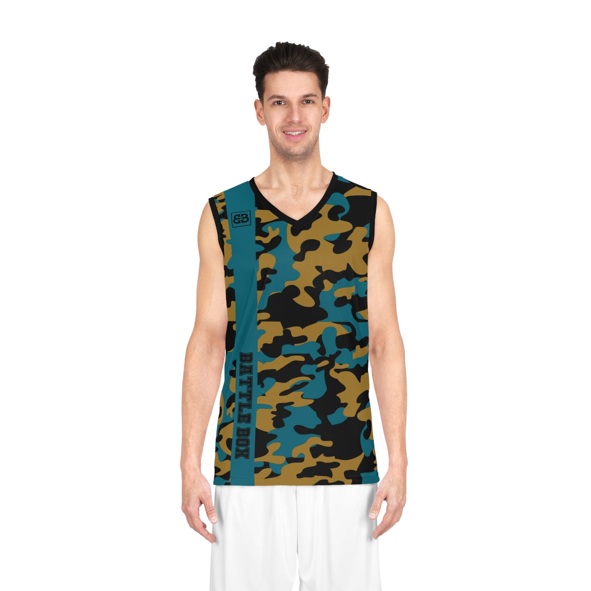 Battle Box Black Teal Basketball Jersey