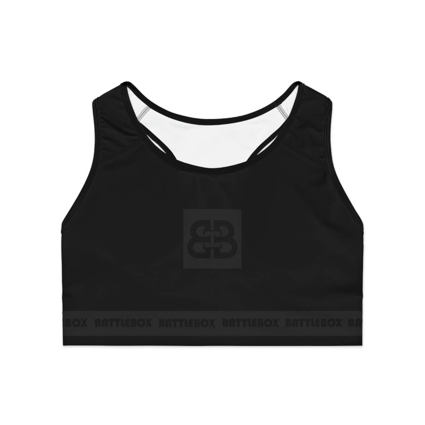 Battle Box Black/Gray Sports Bra-T7