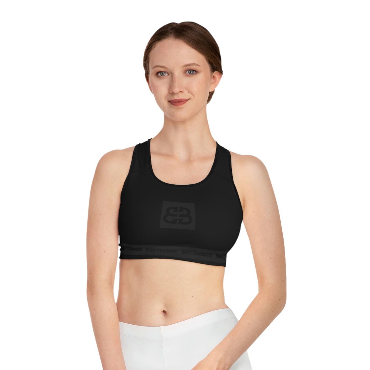 Battle Box Black/Gray Sports Bra-T7