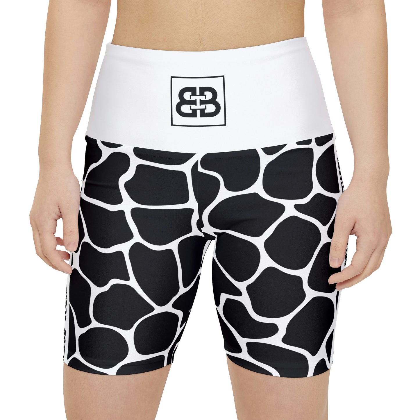 Battle Box White/Black Cobble Women's Workout Shorts-T1