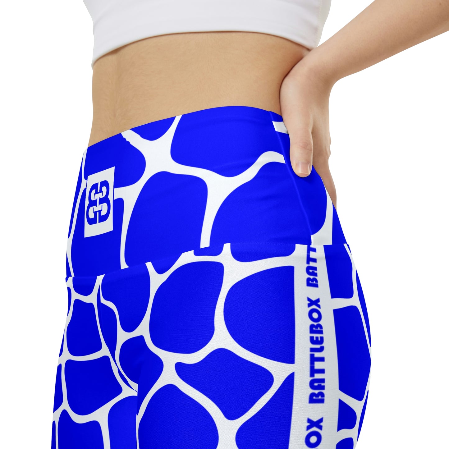 Battle Box Blue/White Cobble Women's Workout Shorts-T1