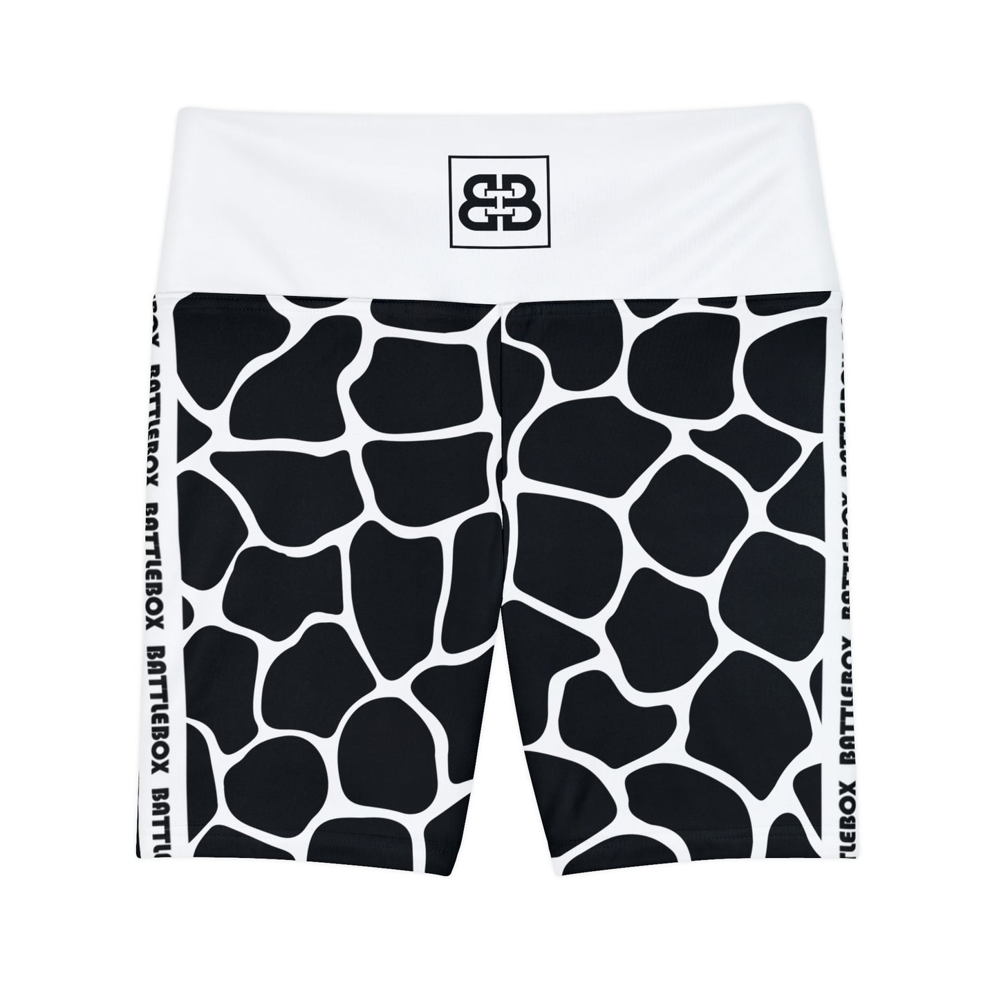 Battle Box White/Black Cobble Women's Workout Shorts-T1