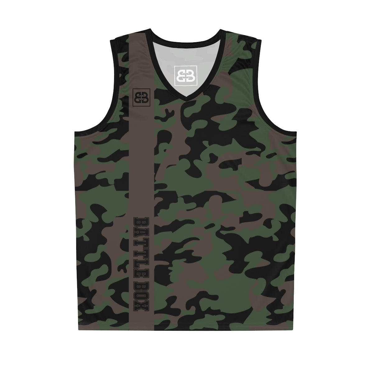 Battle Box Brown Green Camo Basketball Jersey