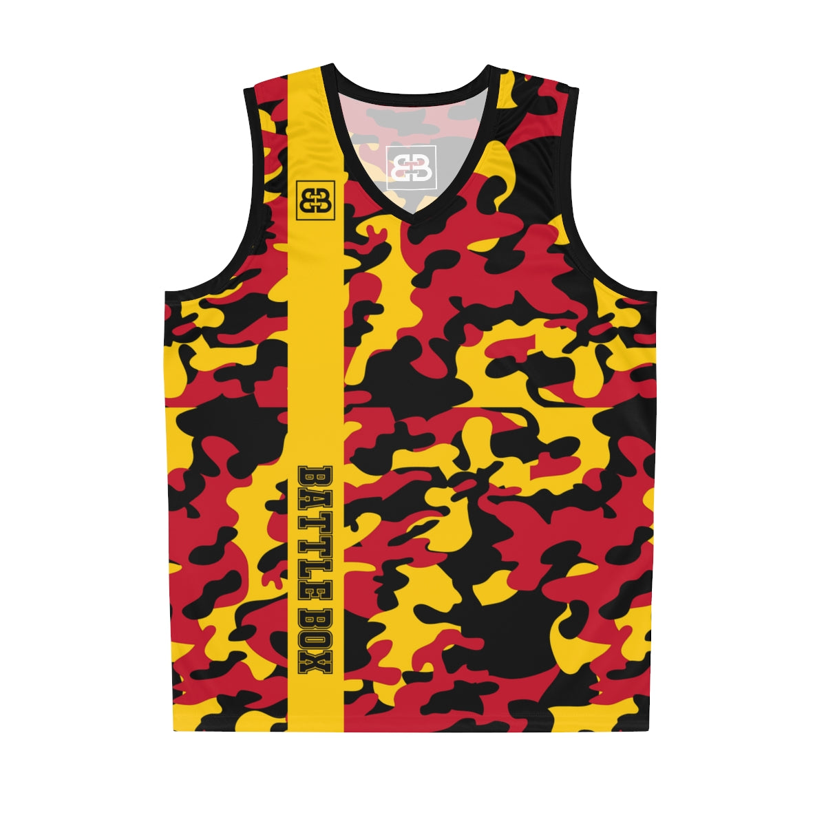 Battle Box Red Gold Basketball Jersey