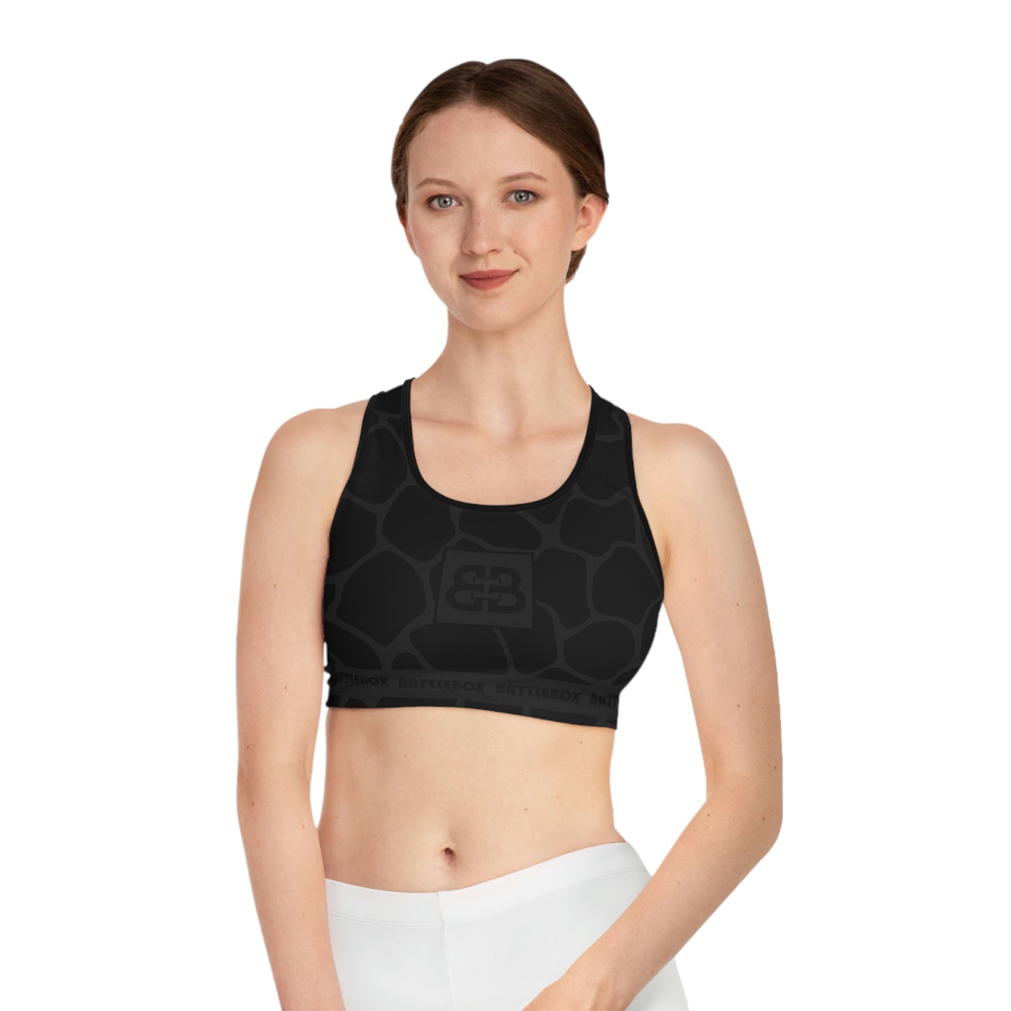 Battle Box Black/Gray Cobble Sports Bra-T7