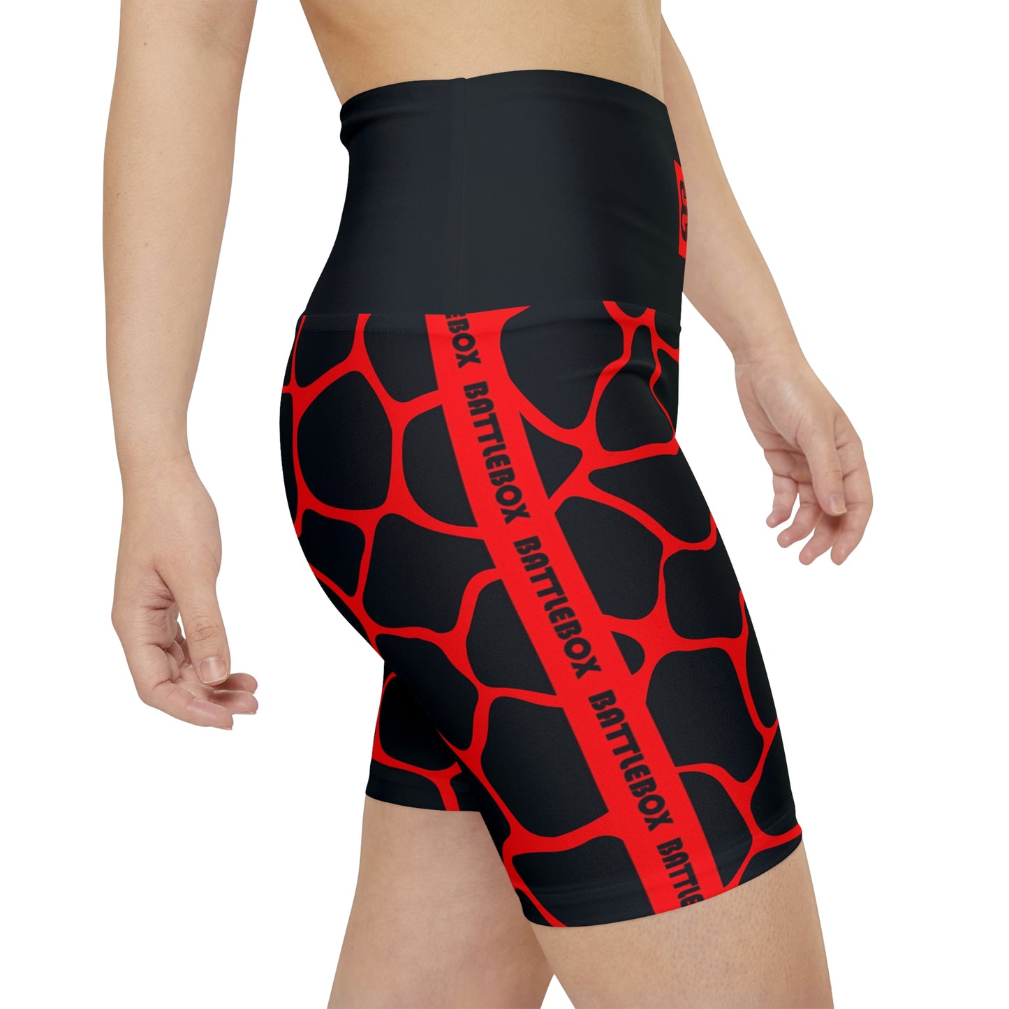 Battle Box Red/Black Women's Workout Shorts-T1