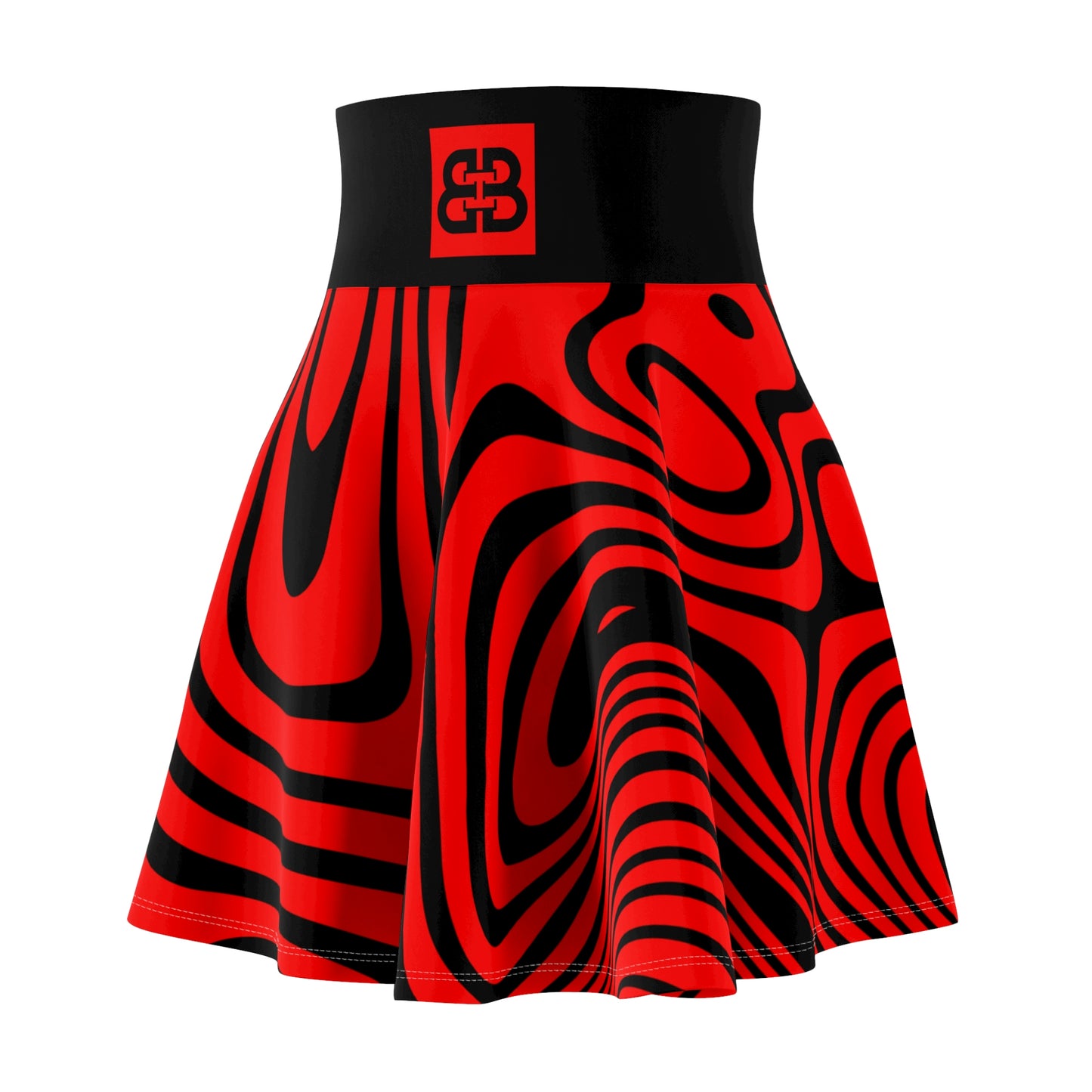 Battle Box High Waist Swirl Women's Skater Skirt-HW