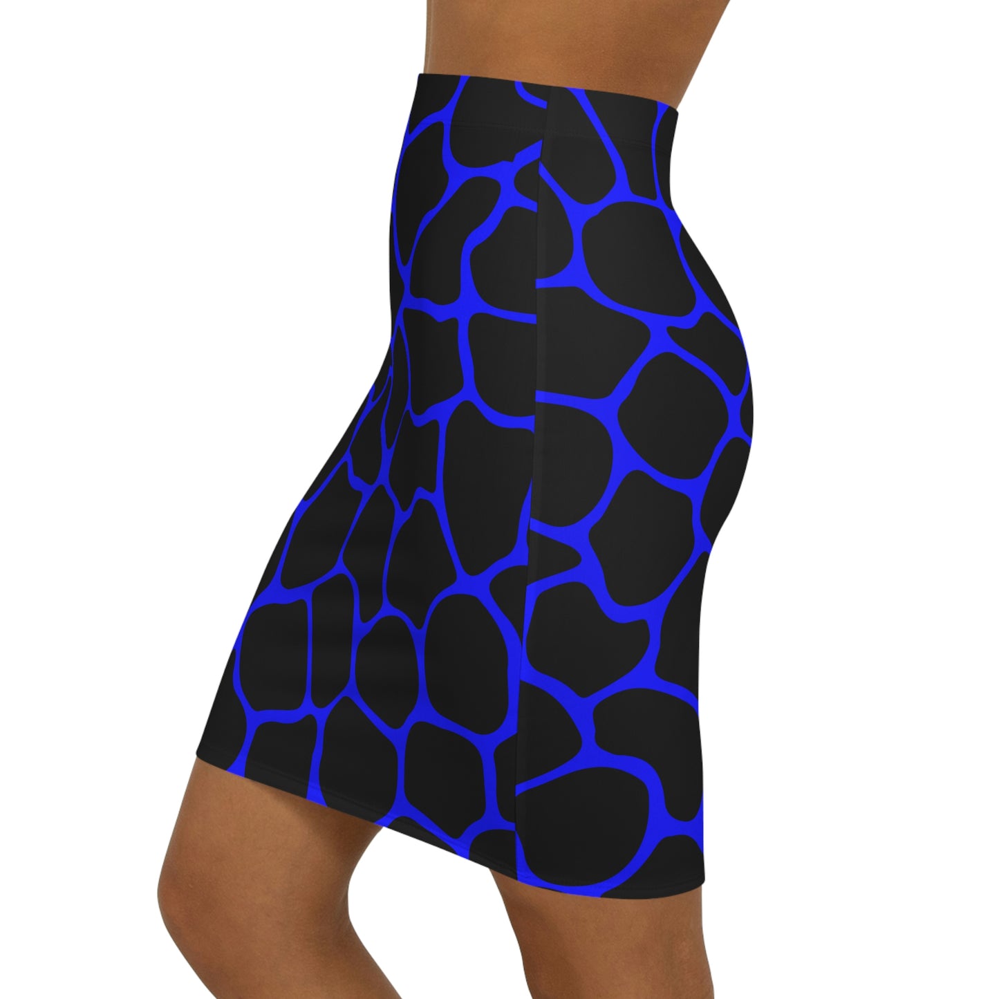 Battle Box Women's Blue Black Cobble Mini Skirt-U6