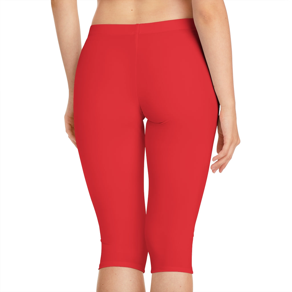 Battle Box [BB] Women's Red Capri Leggings