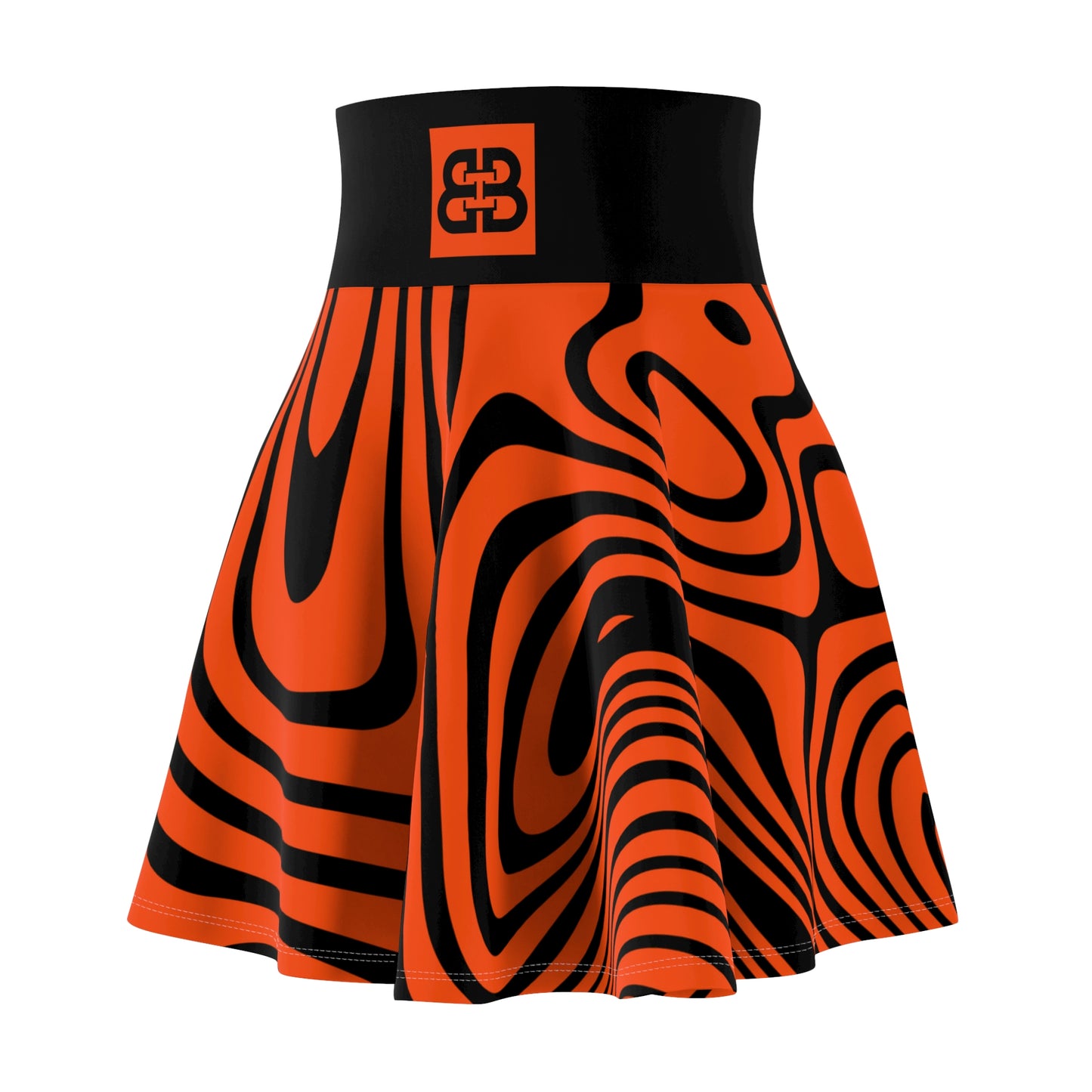 Battle Box High Waist Swirl Women's Skater Skirt-HW