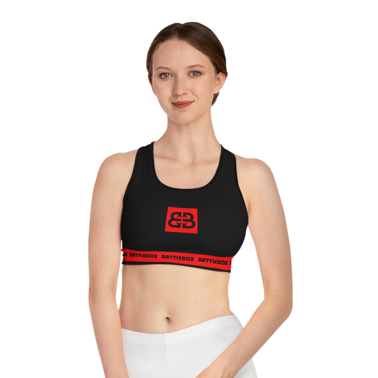 Battle Box Black/Red Sports Bra-T7