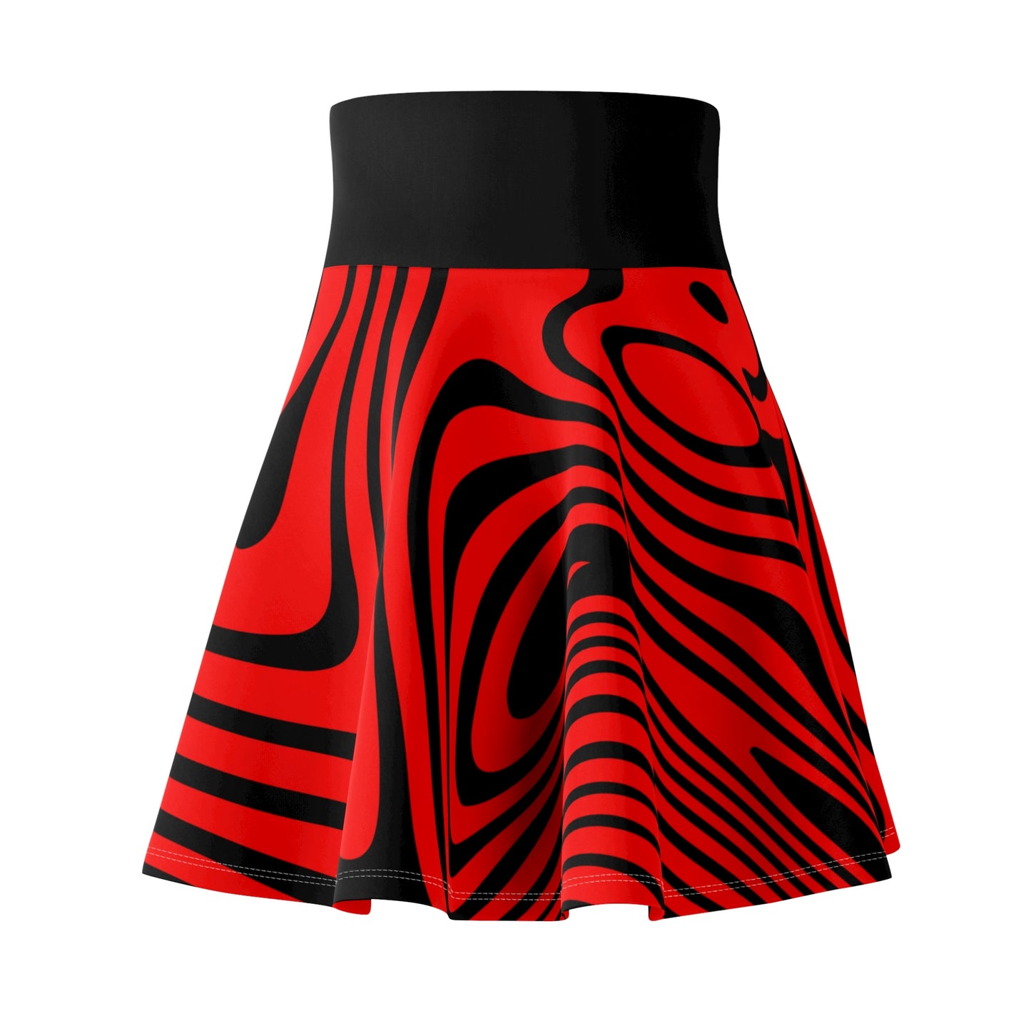 Battle Box High Waist Swirl Women's Skater Skirt-HW